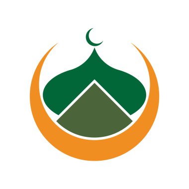 Cami İslami ramazan logo şablonu çizim tasarımı
