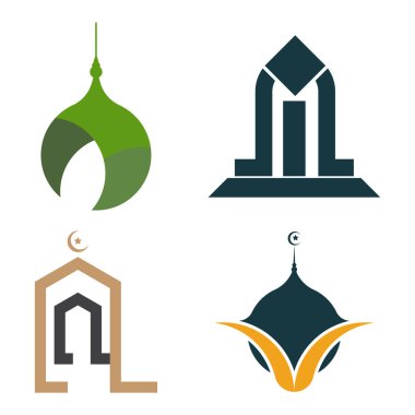 Cami İslami ramazan logo şablonu çizim tasarımı