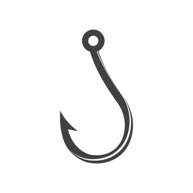 Kanca balıkçılık logosu şablon resimleme tasarımı