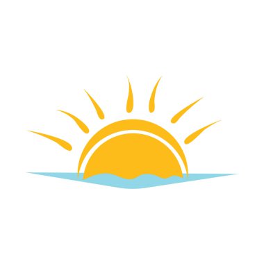 güneş ilüstrasyon logo vektör şablonu