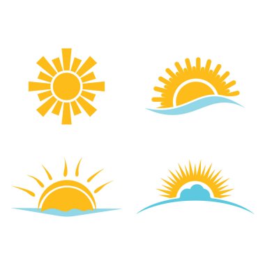 güneş ilüstrasyon logo vektör şablonu