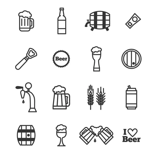 Conjunto de iconos de la cerveza — Vector de stock