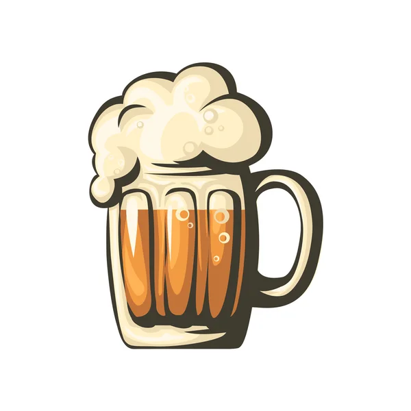 Taza de cerveza retro — Vector de stock