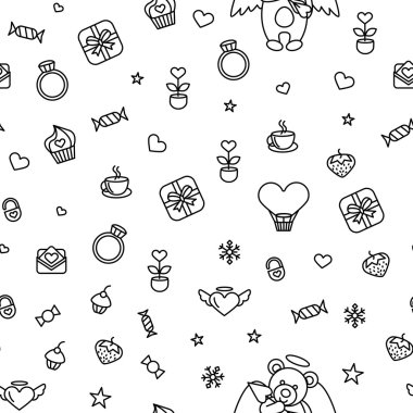 Kusursuz aşk desen vektör çizim