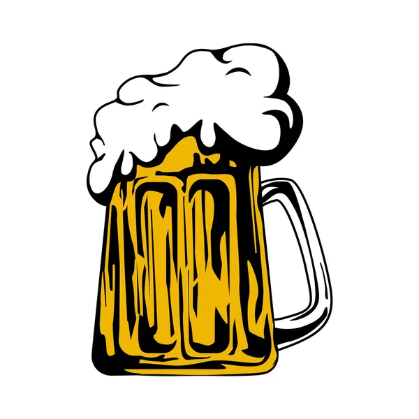 Wzór kufel piwa złoty — Wektor stockowy
