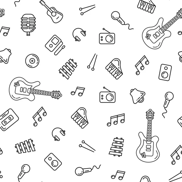 Music icons seamless pattern — Stock Vector