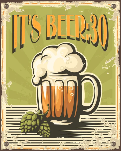 Cartel de cerveza retro — Archivo Imágenes Vectoriales