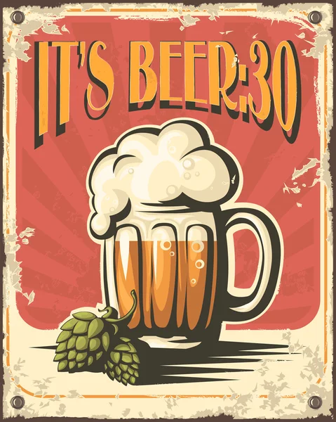 Retro beer poster — Stock Vector