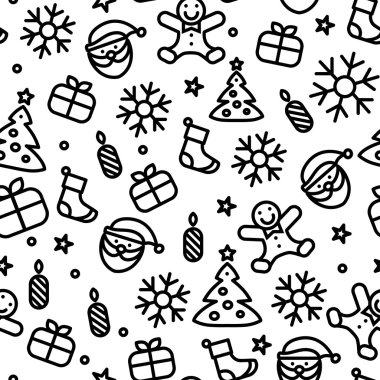 Christmas simgeleri tek renkli