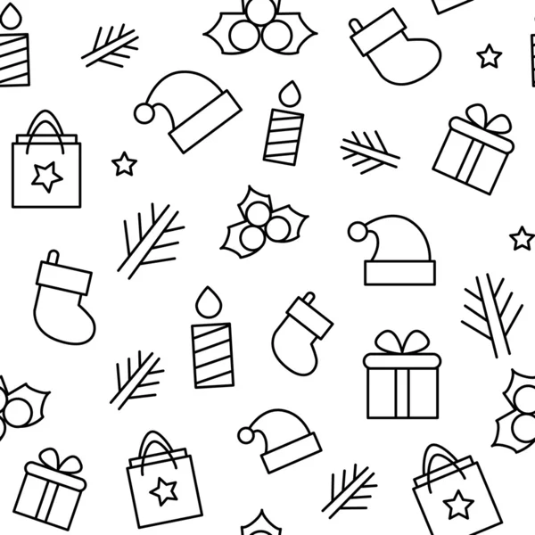 Iconos de Navidad y elementos decorativos — Vector de stock