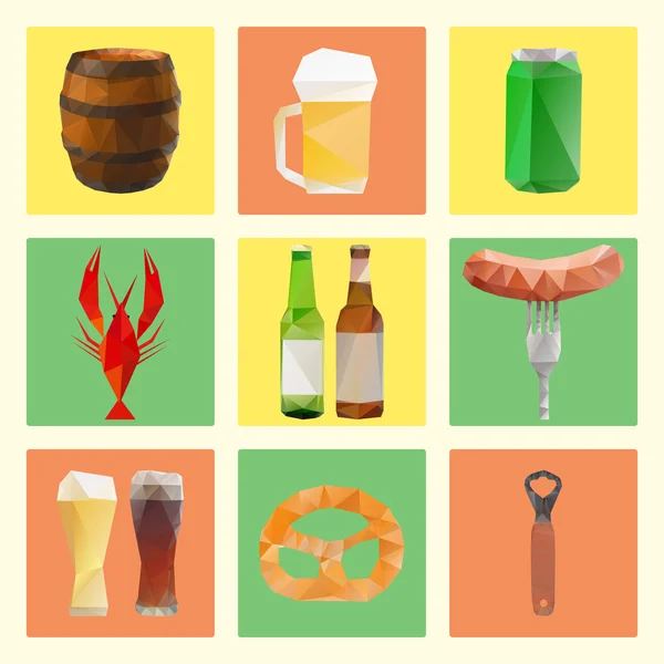 Polygonales Bier-Set — Stockfoto