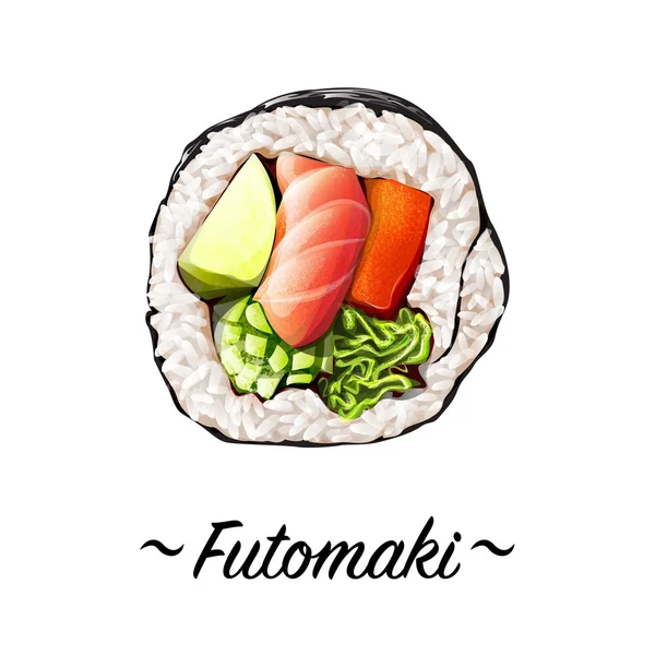 Makizushi Futomaki sushi rolka — Stock fotografie