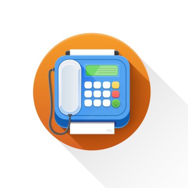 beyaz arkaplanda faks simgesi.