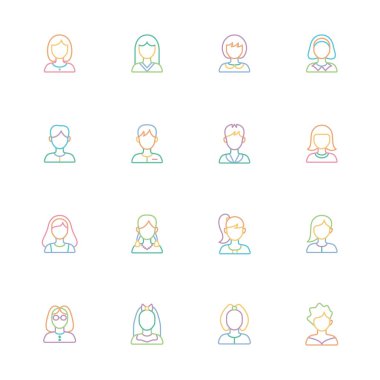 Renk kullanıcı Icons set.