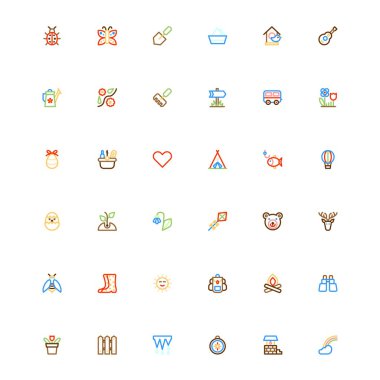 Yaz renkli Icons set.