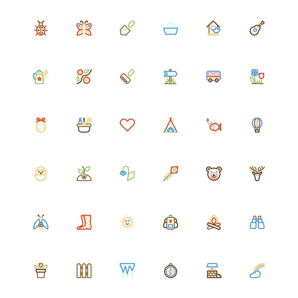 Yaz renkli Icons set.