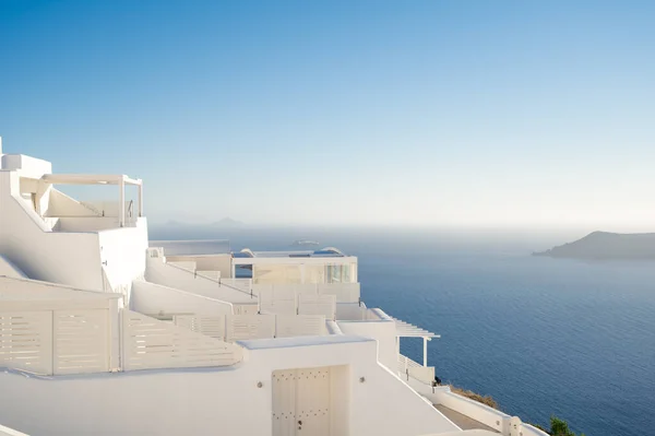 Вид Кальдеру Білу Архітектуру Імеровіґлі Острів Санторіні Греція Вулкан Морі — стокове фото