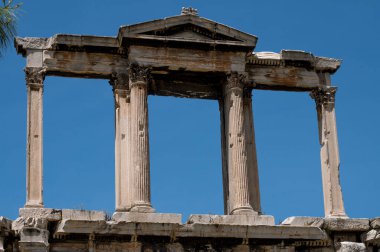 Hadrian Kemeri. Hadrian Kapısı. Atina, Yunanistan 'da Roma zafer kemeri. Avrupa 'nın simgesi. Antik mimari. Geçmiş.