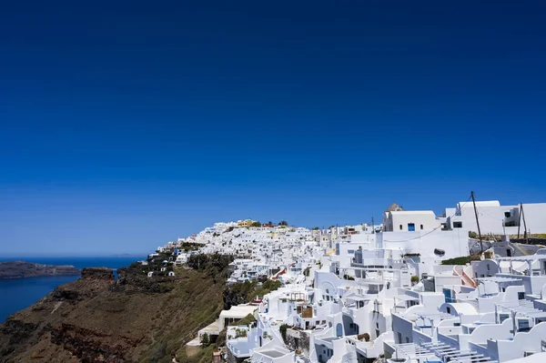 Paisaje Escénico Imerovigli Ciudad Colina Arquitectura Blanca Isla Santorini Grecia —  Fotos de Stock