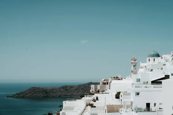 Paysage Urbain Pittoresque Imerovigli Ville Sur Colline Architecture Blanche Île — Photo