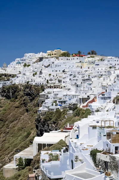 Cidade Cénica Imerovigli Cidade Colina Arquitetura Branca Ilha Santorini Grécia — Fotografia de Stock