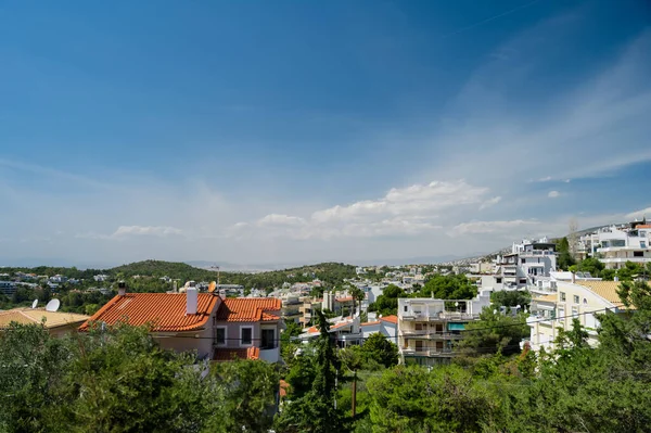 Paisaje Urbano Atenas Grecia Vista Superior Arquitectura Urbana Muchos Árboles — Foto de Stock