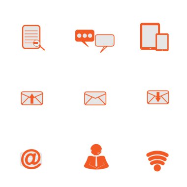 Web iletişim simgeleri: Internet vektör kümesi.