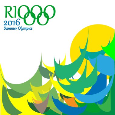 Komik Olimpiyatları logosu, kart, kartvizit ve Olimpiyat Oyunları için arka planlar.