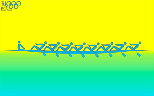 Logo Olympics, rowing, backgrounds for Olympics