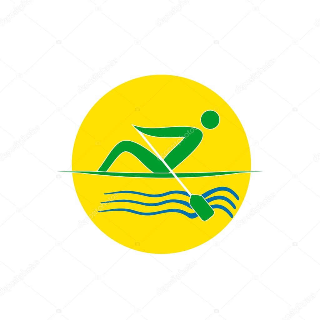 Summer Olympic games logo rowing singles. Vector