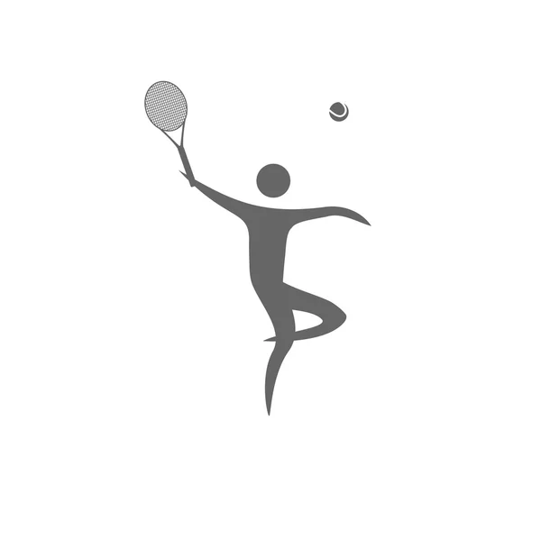 Silhouette de sport - Joueur de tennis servant  - — Image vectorielle