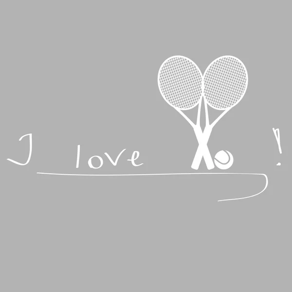 I love tennis — Stock Vector