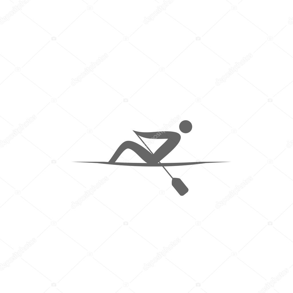 Logo rowing singles. Sport icon  Vector