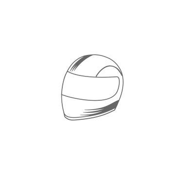 Formula 1, yarış için kask kask. Spor simgeleri ve Formula 1 için logoları.