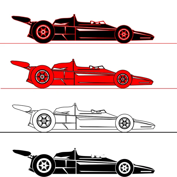 Различные цветные машины Формула-1 — стоковый вектор