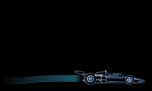 Fórmula 1 coche con la bandera para terminar. Mundo del Grand Prix. Fondo e iconos Fórmula 1 . — Vector de stock