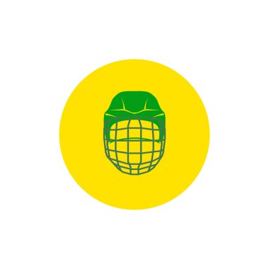 Hokey için kask. Oyuncu koruma. Hokey oyunu. Minimalizm. Spor idolü. Vektör