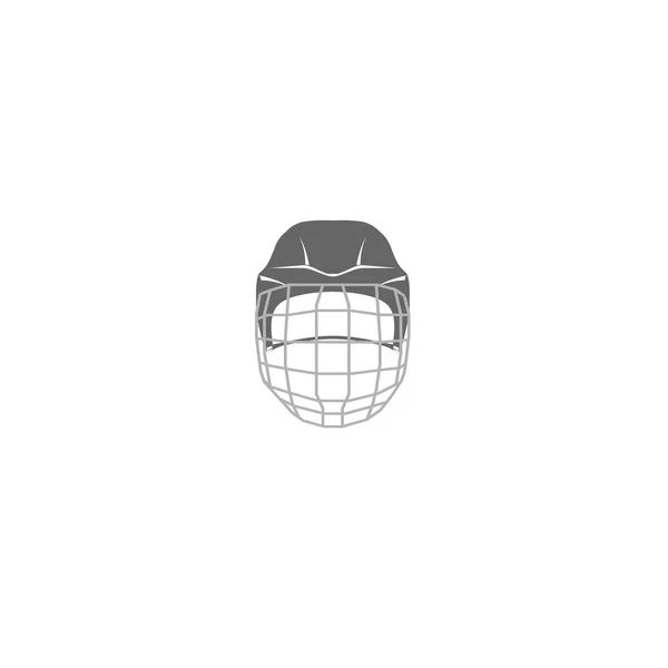 Capacete para hóquei. Proteção ao Jogador. O jogo de hóquei. Minimalismo. Ícone desportivo. Vetor — Vetor de Stock