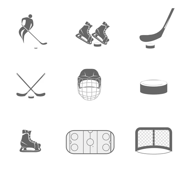 Eishockey-Ikonen. Hockeyspiel. Minimalismus. Sportikone. Vektor — Stockvektor