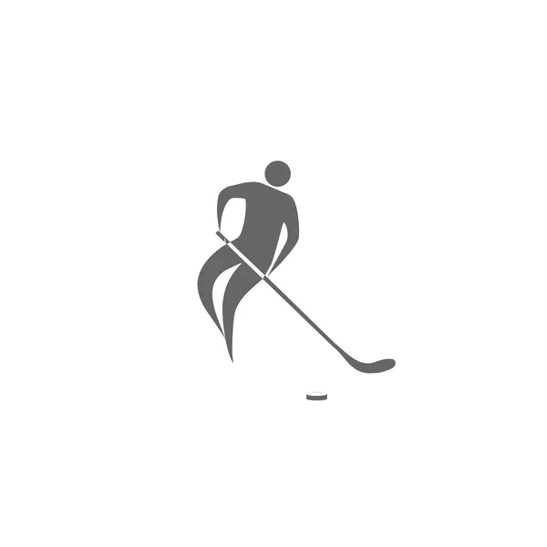 Hockey. Jugador de hockey sobre hielo juega hockey. Minimalismo. Icono del deporte . Ilustraciones De Stock Sin Royalties Gratis