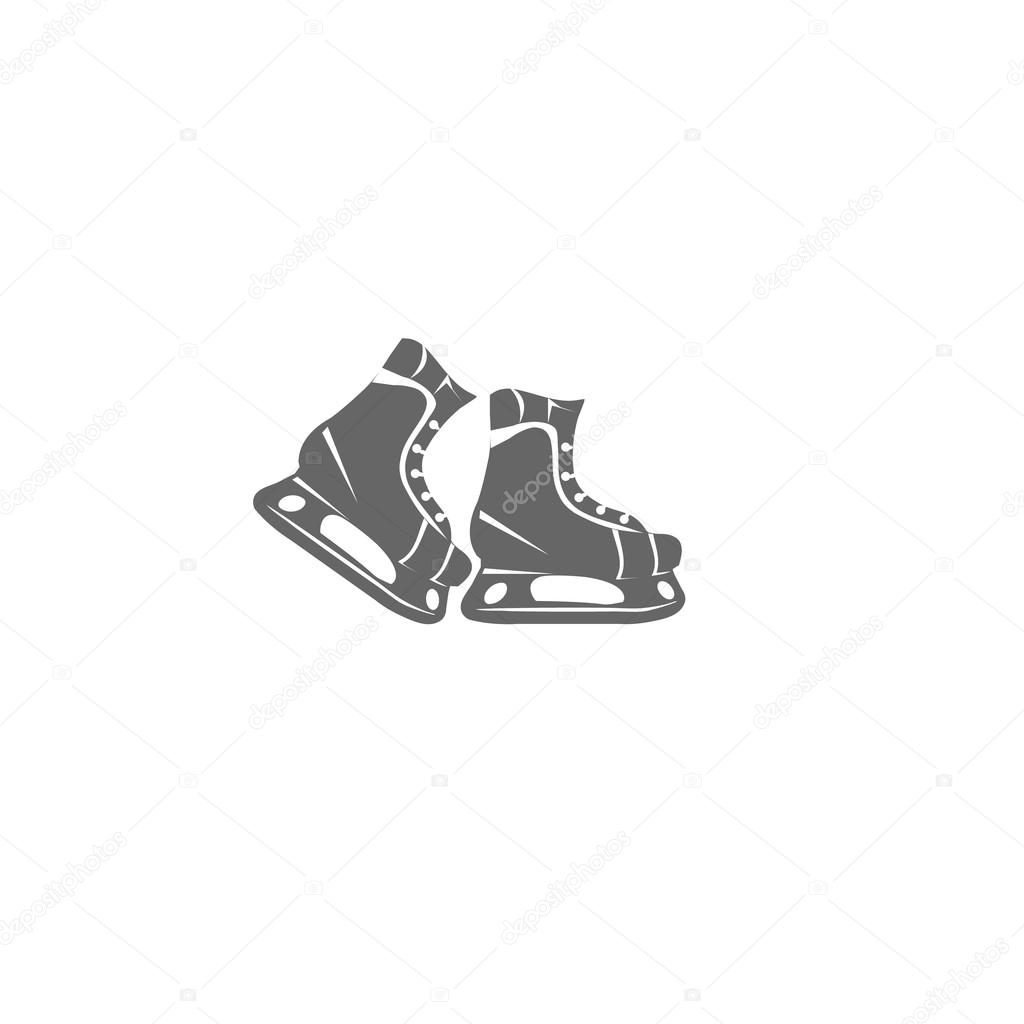 Ice skates for hockey. Ice skates for figure skating. The game of hockey. Minimalism. Sport icon. Vector illustration