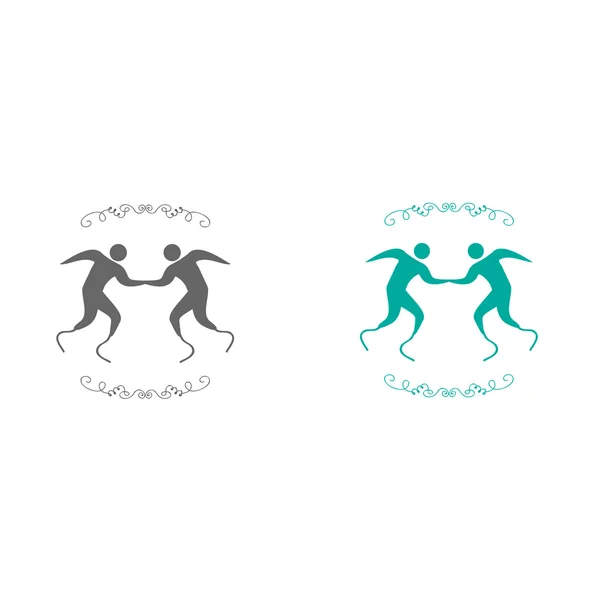 Dwóch zawodników niepełnosprawnych. Logo dla sportu — Wektor stockowy