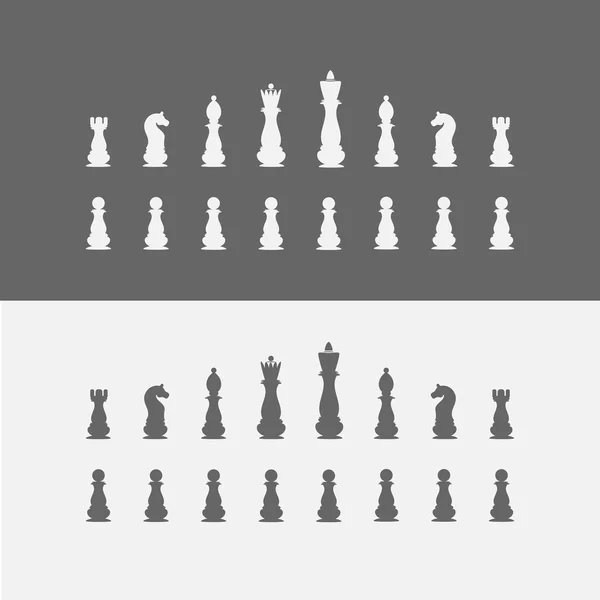 Icônes pièces d'échecs. Jeu d'échecs . — Image vectorielle