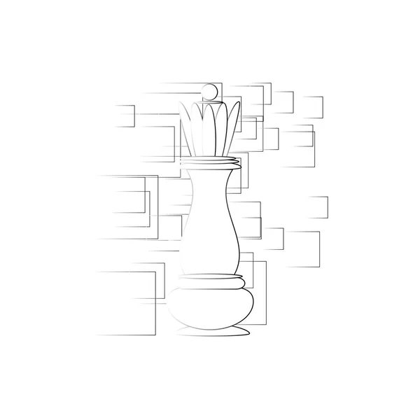 Chess Queen pictogram op een abstracte achtergrond. Vector — Stockvector