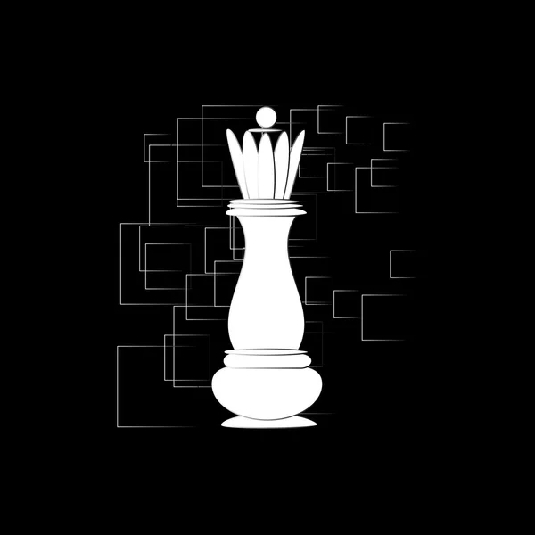 Xadrez Queen Icon em um fundo abstrato. Vetor — Vetor de Stock