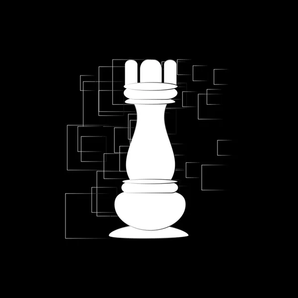 Иконка шахматной ладьи на абстрактном фоне. Вектор — стоковый вектор