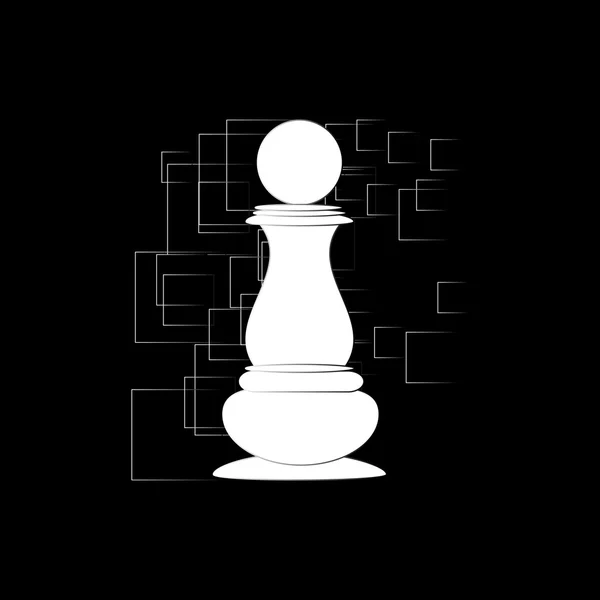 Icône d'échecs pion sur un fond abstrait. Vecteur — Image vectorielle