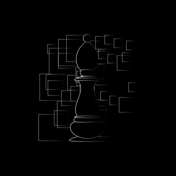 Icône évêque d'échecs sur un fond abstrait . — Image vectorielle