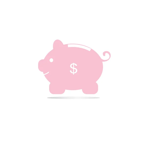 Pink piggy bank on a white background — Stock Vector