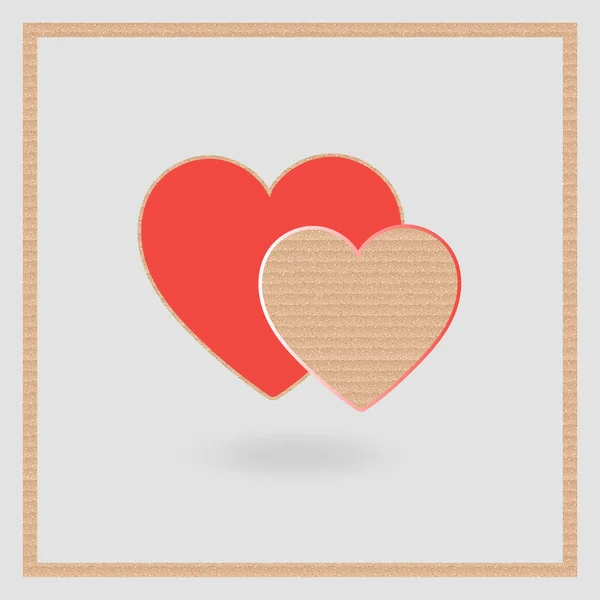 Cardboard heart on a gray background and I love you — Stock Vector